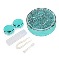 Portable Contact Lense Case with Mirror, Contact Lense Storage Box Case Container for Home, Outdoor, Travel (Blue/Green/Pink/Purple)(Green)