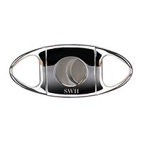 CASE ELEGANCE Monogrammed Classic Cigar Cutter Stainless Steel Sharp Guillotine Blades with Polished Chrome Finish