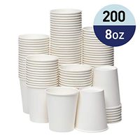 Papernain Hot Paper Disposable Cups (White, 8 oz, 200-Count)