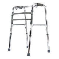 XHRHao Foldable Walker 8 Adjustable Height Levels(76-93cm) Made of Aluminum Alloy Rollator Lightweight Portable Walk Assist for Elderly Silver (Color : Silver)
