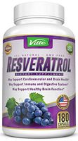 100% Pure Resveratrol 1000mg Per Serving Max Strength 180 Capsules Antioxidant Supplement Extract Natural Trans-Resveratrol Pills for Heart Health and Weight Loss Made in USA