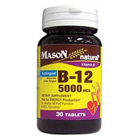 Mason Vitamins B 12 5000mcg 'Dissolves Under Tongue" Tablets, 30 Count
