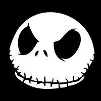 NB4C NIGHTMARE BEFORE CHRISTMAS JACK SKELETON UPSET FACE VINYL STICKERS SYMBOL 5.5" DECORATIVE DIE CUT DECAL FOR CARS TABLETS LAPTOPS SKATEBOARD - WHITE
