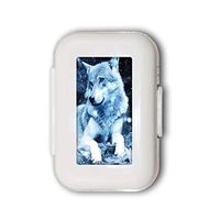 Whimsical Wolf Pill Box,Pill Organizer Case for Purse Daily/Weekly Unique Design and Large Compartments Medicine Case, Pill Box for Pocket or Purse
