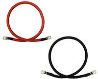 4 AWG Gauge Red + Black Pure Copper Battery Inverter Cables Solar, RV, Car, Boat 3 feet 3/8 in Lugs