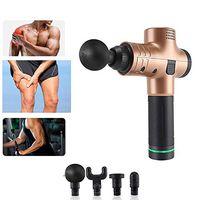 CHENGL Super Silent Professional Massager Electric Massager Gun, 4 Massage Head - Muscle Massage Gun, Deep Relaxation Body Massager Vibration Fascia,Brass