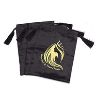 West Kiss Black 15.5×11.5 Inch Satin Packaging Bag,Bundles and Wigs Bags, Large Drawstring with Tassel Gift and Travel Bag,Can Be Customized (3 Pack,Black)