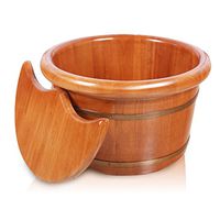 ANHPI Foot Basin Wooden Bucket Foot Barrels Massage Beads Thick Foot Tub Foot Bath Barrel (41 26cm),OneColor