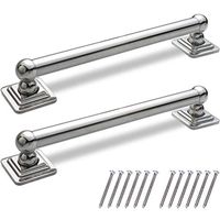 AmeriLuck Decorative Grab Bar, ADA 500LBS Loading Capacity, Chrome (Quad 12in | 2 Pack)