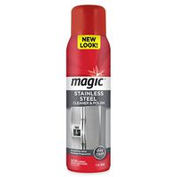 Magic Stainless Steel Cleaner Aerosol -  17 Ounce - Removes Fingerprints Residue Water Marks and Grease From Appliances - Refrigerator Dishwasher Oven Grill etc