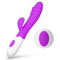 Portable 30-Speed Vibrating Silicone Waterproof G~Spôt Vîb~rá~törs Dual Vibration Home Personal Fitness Massage -Purple AWEY76