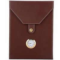 Garosa Portable Cigar Case Handmade Wood Cigar Humidor Spanish Cedar Artificial Leather Cigar Storage Box with Hygrometer, Humidor for Travel,Business for Cigar Lovers(Brown)