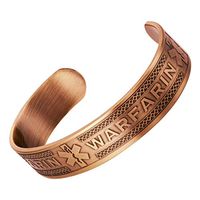 Agneti Warfarin Pure Copper Medical Alert ID Bangle Bracelet for Men and Women with Free Medical Card