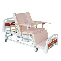 Multi-Functional Care Bed, Portable Manual Nursing Bed Paralyzed Elderly Used Rotating Hospital Bed with Commode