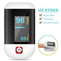 Pulse Oximeter Fingertip, Blood Oxygen Saturation Monitor for Pulse Rate, Heart Rate Monitor and SpO2 Levels - Rotatable LED Display Portable Oximeter with Lanyard