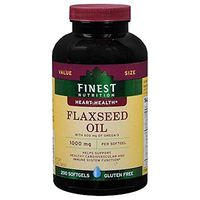 Finest Nutrition Flaxseed Oil 1000 Mg Dietary Supplement Softgels, 200 Each