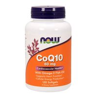 CoQ10 w/Omega 3 Fish Oils, 60 mg, 120 Sgels by Now Foods (Pack of 6)