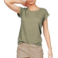 general3 Women Short Sleeve T-Shirt Summer Casual O Neck Tee Shirts Plain Loose Tunic Blouse Tops (Green, Small)