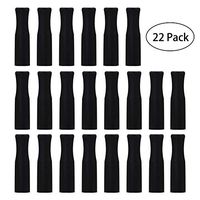 22Pcs Reusable Straws Tips, Silicone Straw Tips, Black Food Grade Straws Tips Covers Only Fit for 1/4 Inch Wide(6MM Out diameter) Stainless Steel Straws by Accmor