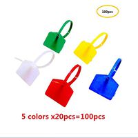 Onirii 100 PCS 4 Inch Marker Nylon Cable Ties Write on Ethernet, Colorful Wire Zip Ties Cable Mark Tags Nylon Power Marking Label - Assorted Colors 5" ...
