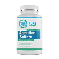 Pure Nootropics -Agmatine Sulfate 500 mg Capsules | 90 Veg Cap Value Pack | | Energy, Muscle Endurance & Workout Supplement | in House & Rigorous 3rd Party Testing for Higher Purity & Potency