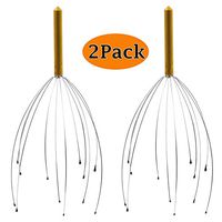 ANDALUS Scalp Massager, Handheld Head Scratcher, Gentle Beads, Stress Relief, Deep Relaxation (Gold-2PK)