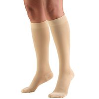 Truform Short Length 30-40 mmHg Compression Stockings for Men and Women, Reduced Length, Closed Toe, Beige, Small