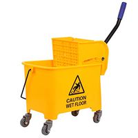 Ridgeyard Side Press Mop Bucket with Wringer and 4 Non-Marking Swivel Casters 20L Capacity for Home Use(Yellow)