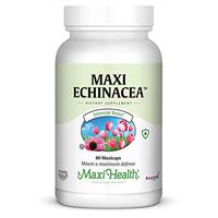 Maxi Health Echinacea - 4% Echinacosides Standardized Extract - Immune Boost - 60 Capsules - Kosher