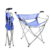 Freshore Canes and Walking Sticks Seat Collapsible 300lbs - Sport Folding Chair Seat Cane 4 Stool Walker for Camping (Heavy Duty Aluminum Alloy 1kg -2.2lb Weight XL Size Blue)