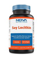 Nova Nutritions Soy Lecithin 1200mg, Non-GMO Supplement 150 Softgels