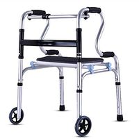 CW&T WW Elderly Walker Aluminum Alloy Take The Belt to Sit Rehabilitation Assistance Medical Insurance Walker