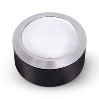 Super Thick Optical Glass Lens,Large View Desktop Magnifier with LED Light,5X Magnification,for Electronic Inspection,Reading Book,Stamp,Coin