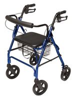 Lumex Walkabout Four-Wheel Contour Deluxe Rollator, Blue, 1EA
