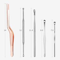 joyce555 9Pcs Professional Earwax Removal Stainless Steel Spiral Ear Pick Spoon with Box Ear Cleaning