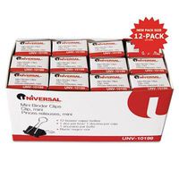 Large Binder Clips, Steel Wire, 1" Capacity, 2" Wide, Black/Silver, 36 Each Mini Binder Clips/Pack of 144