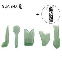 Gua Sha Tools, Gua Sha Facial Tools, Jade Gua Sha Board for Face and Body, Spa, Acupuncture, Therapy, Trigger Point Treatment, Scraping Stone Kit