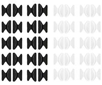 Anti-Slip Adhesive Contoured Soft Silicone Eyeglass Nose Pads with Super Sticky Backing - 20Pair (Black&Clear) (2.5mm)