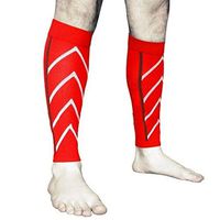 Feccile Sports & Fitness Leg Protector Calf Compression Support Sleeve for Outdoor Exercise Running, Cycling,Soccer,1 Pair (Red)