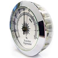 Round Golden Cigar humidor Hygrometers Hygrometer humidor Hygrometer for Cigar Humidor Cabinets 50mm Diameter (Silver)