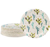Disposable Plates - 80-Count Paper Plates, Cactus Party Supplies for Appetizer, Lunch, Dinner, and Dessert, Kids Birthdays, 9 x 9 inches