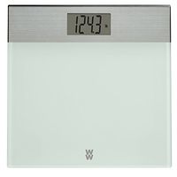 WW Scales by Conair Digital Painted Glass and Brushed Stainless Steel Bathroom Scale, 400lb. capacity