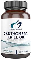 Designs for Health XanthOmega - Krill Oil Softgels, 12mg Natural Astaxanthin + Omega 3 (60 Softgels)
