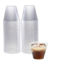 Clear Plastic Cups | 9 oz. 100 Pack | Hard Disposable Cups | Plastic Wine Cups | Plastic Cocktail Glasses | Plastic Drinking Cups | Small Plastic Party Punch Cups | Bulk Party Cup | Wedding Tumblers