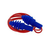Howard Leight by Honeywell Airsoft Flanged Reusable Earplugs with Red Polycord, 100-Pairs (DPAS-30R),Blue