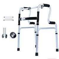 Drive Healthcare Walking Aids with Bathing Board + Foot Plug+Wheels Adjustable Height Walker for Elderly, Seniors, Handicap, Disabled Max 180 Kg(400 lbs)