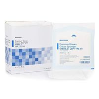 USP Type VII Gauze Sponge, McKesson, Cotton 12-Ply 4 X 4 Inch Square Sterile, 16-42442 - Pack of 50