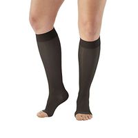 Ames Walker AW Style 44 Sheer Support 20 30mmHg Open Toe Knee Highs Black XL