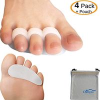 Chiroplax Hammer Toe Cushions Straightener Pads Temporary Corrector Relief Separator Crest Splint, 4 Pack (White)