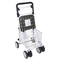Rolling Walkers Shopping Cart Old Man Trolley Folding Wheelchair Portable Walker Home Shopping Cart with Seat Gift Can Bear 100 Kg (Color : Green, Size : 504284-94cm)